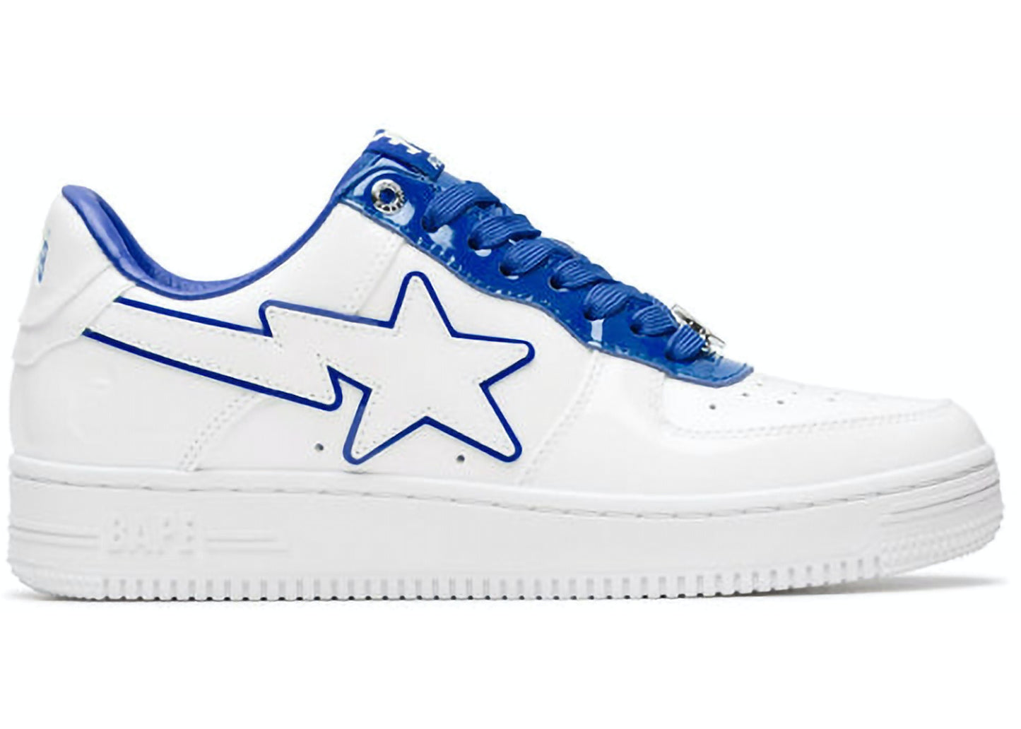 A Bathing Ape Bape Sta Patent Leather White Blue