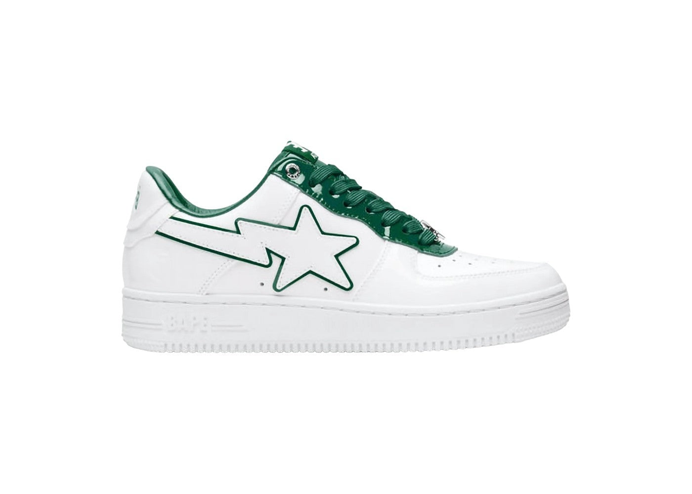A Bathing Ape Bape Sta Patent Leather White Green