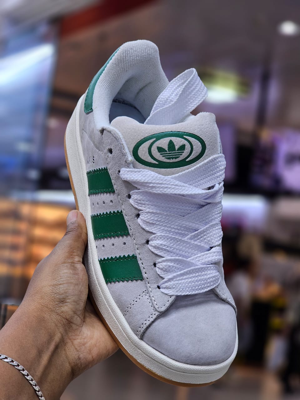 adidas Campus 00s Crystal White Dark Green