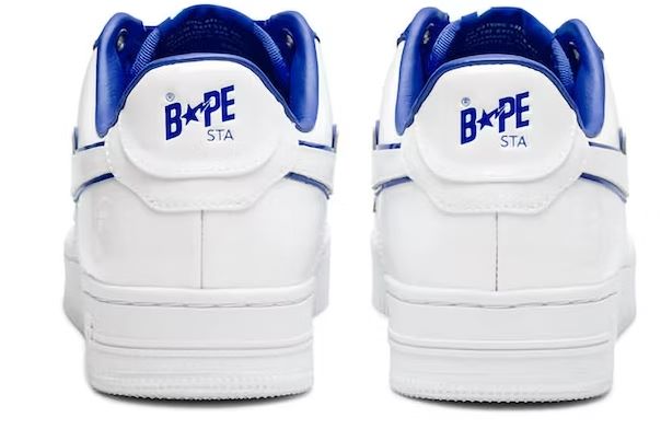 A Bathing Ape Bape Sta Patent Leather White Blue
