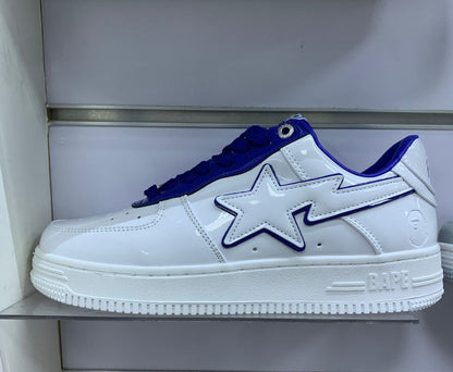 A Bathing Ape Bape Sta Patent Leather White Blue