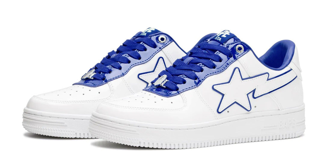 A Bathing Ape Bape Sta Patent Leather White Blue