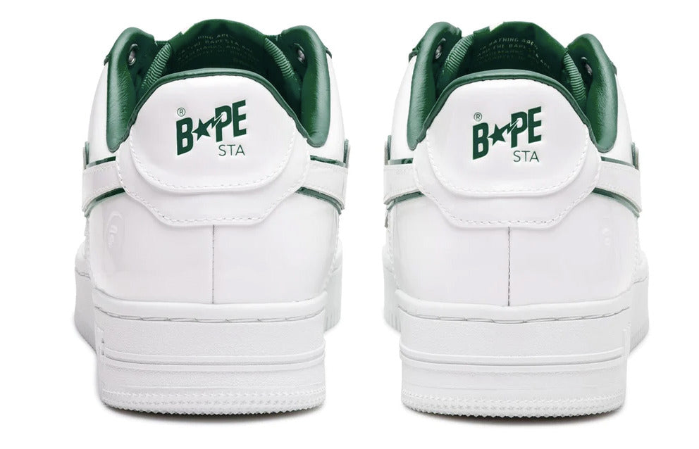A Bathing Ape Bape Sta Patent Leather White Green